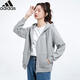 阿迪達(dá)斯 （adidas）女裝連帽開(kāi)衫寬松舒適透氣運(yùn)動(dòng)跑步訓(xùn)練夾克 IK2433  M碼