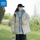 真維斯（JEANSWEST）假兩件羽絨棉服男女秋冬季2024新款情侶休閑夾克外套男潮棉衣保暖 卡其色(男女同款) L