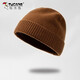 啄木鳥(niǎo)純羊毛瓜皮帽男針織帽子翻邊純色護耳冷帽套頭毛線(xiàn)帽防寒包頭帽 ZMN3812-焦糖色