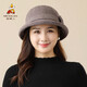 稻草人女士帽子氣質(zhì)優(yōu)雅漁夫帽秋冬季新款時(shí)尚百搭保暖盆帽時(shí)尚洋氣 灰咖