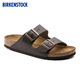 BIRKENSTOCK勃肯德國(guó)進(jìn)口男女款牛皮革經(jīng)典款軟木Arizona雙扣拖鞋 棕色常規(guī)版51101 39