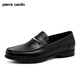 皮爾卡丹（pierre cardin）男鞋夏天皮鞋套腳商務(wù)正裝沖孔男鞋英倫時(shí)尚一腳蹬樂(lè )福鞋皮鞋男 黑色 41