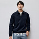 SANHEER2024春季新品 高檔緊密彈力面料 百搭男士半開(kāi)襟翻領(lǐng)衛衣 DAW307 藏青色 L /50