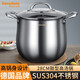 薩爾瑪·卡恩（Salma Kahn） 德國304不銹鋼加深煮雞鍋高湯鍋復底湯鍋大容量電磁爐燃氣灶通用 【升級加厚】高湯鍋 28cm