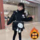 酷吉樂(lè )女童冬裝羽絨棉服2025新款蛋仔棉襖爆款超厚加絨中大童童裝帶包包 黑色 贈送蛋仔包包 140 建議身高140cm左右