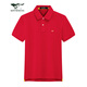七匹狼短袖T恤男士2022夏季新款商務(wù)休閑翻領(lǐng)POLO男裝純棉體恤上衣 402(大紅)  180/96A/2XL