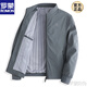 羅蒙ROMON品牌高端【格紋】男士春秋夾克外套中老年爸爸裝春季商務(wù)立領(lǐng)上衣新品 N9911灰色 180/XL