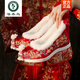 啄木鳥(niǎo)新娘秀禾婚鞋女款春秋冬季流蘇古風(fēng)繡花鞋紅色中式內增高漢服鞋子 炫彩紅色高跟加絨款 38
