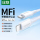 綠聯(lián)【MFi認證不彈窗】適用蘋果充電線Type-C數據線PD30/20W快充to Lightning iPhone14/13手機2米