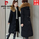 皮爾卡丹羽絨服女長(cháng)款2025冬季新款修身保暖中長(cháng)款過(guò)膝加厚氣質(zhì)白鴨絨外套 黑色 白鴨絨羽絨服 XL 116-125斤