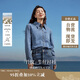 茵曼牛仔襯衫女翻領(lǐng)刺繡落肩袖長(zhǎng)袖文藝復(fù)古百搭18348|367 牛仔藍(lán) S 