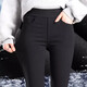 衫博高腰黑色打底褲女外穿長(cháng)褲秋冬加絨保暖顯瘦彈力緊身鉛筆小腳褲子 松緊腰9分（冬季加絨） M (95-105斤)