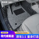 指南針適用現(xiàn)代庫斯途腳墊21款 全包圍專用新款七座全包庫斯圖 汽車用品 前三排-雙層黑米+黑灰絲圈