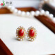 艷豪【附鑒定證書(shū)】天然珊瑚耳墜耳環(huán)925銀鑲氣質(zhì)優(yōu)雅送老婆生日禮物