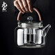 九土玻璃煮茶壺耐高溫加厚大容量耐熱蒸煮茶器木提手家用煮水壺電陶爐 玻璃茶壺 1300ml