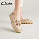 Clarks其樂麥穗系列女鞋春夏新款英倫樂福鞋復(fù)古小皮鞋單鞋通勤豆豆鞋 淺卡其色 261781424 38