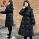 皮爾卡丹中長(cháng)款棉衣羽絨棉服女2025冬季新款韓版收腰顯瘦加厚黑色外套女 黑色外套 2XL