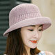 靚女街涼禮帽韓版可折疊防曬帽夏季針織漁夫帽子女士春天英倫禮帽休閑百 皮紫色