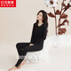 紅豆居家內衣女純棉秋衣秋褲圓領(lǐng)基礎打底保暖套裝 女-闌夜黑 165/90 