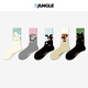 江狗夏季襪子女潮流可愛(ài)卡通潮襪長(cháng)款中筒襪運動(dòng)休閑女襪春秋 童話(huà)牧場(chǎng) 5雙 均碼 35-44