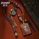 致末（ZHIMO）唐卡吊墜2024龍年西藏十二生肖本命年佛手繪男女項(xiàng)鏈掛飾配掛畫(huà) 手繪.羊猴大日如
