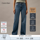 Calvin KleinJeans四季款女士潮流美式復古ck藍色洗水高腰闊腿牛仔褲J224473 高腰闊腿版-牛仔藍-1A4 27 160/68A（1.92尺）64CM