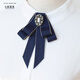 七彩宣言 復古學(xué)院風(fēng)領(lǐng)花職業(yè)銀行空姐商務(wù)學(xué)生襯衣系帶領(lǐng)結女頭花套裝 彩邊2.5領(lǐng)結-藏藍