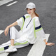 NPZ運(yùn)動(dòng)套裝女春夏薄款女裝時(shí)尚韓版潮流寬松蝙蝠袖連帽衛(wèi)衣兩件套女 白色 M .95-110斤