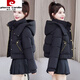 皮爾卡丹（pierre cardin）女士短款羽絨棉服2025冬季新款小個(gè)子棉衣面包服寬松加厚棉襖外套 黑色 M 建議80-105斤