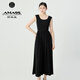 阿瑪施（AMASS）女裝優(yōu)雅氣質(zhì)垂墜感舒適小黑連衣裙550031 黑色 M (3碼)