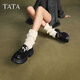 他她（TATA）邢菲同款偵探家英倫厚底樂(lè )福鞋女鞋小皮鞋單鞋秋7OL29CA4 7OL29CA4黑色（一腳蹬款） 37