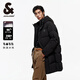 杰克·瓊斯（JACK&JONES）冬季男裝潮流時(shí)尚外套百搭字母反光印花連帽中長(cháng)款羽絨服男士厚款 E40 黑色 M 175
