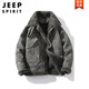 JEEP SPIRIT時(shí)尚羊羔毛一體翻領(lǐng)工裝夾克外套男士皮毛冬季寬松加厚保暖棉服潮 灰色 XL