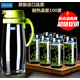 鷗欣（Ocean）進(jìn)口玻璃耐熱玻璃壺冷熱兩用涼水壺玻璃冷水壺茶壺飲料 藍(lán)蓋大肚 1660ml