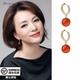 寶曼丹 BORMENDAM耳環(huán)女生復(fù)古甜美輕奢小眾時(shí)尚耳飾氣質(zhì)瑪瑙耳墜高級(jí)感耳釘送禮物 紅色瑪瑙金色耳環(huán)