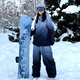 RAWRWAR新款冬季戶外防風(fēng)防水滑雪套裝雙單板保暖雪服女漸變色男滑雪裝備 黑色 L