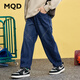 馬騎頓（MQD）男童25春學(xué)院風(fēng)休閑百搭牛仔長(cháng)褲水洗牛仔褲 深牛仔藍 140