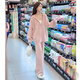 孕婦套裝春秋2025新款大碼休閑運(yùn)動(dòng)裝連帽長(zhǎng)袖外套衛(wèi)衣褲子兩件套 粉色 XL