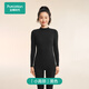 全棉時(shí)代【商場(chǎng)同款】男女士秋冬季長(cháng)絨棉輕暖打底上衣裸感保暖不勒抗靜電 【女款小高領(lǐng)】黑色 160