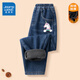 真維斯童裝女童牛仔褲秋冬款2026新款中大童褲子洋氣兒童休閑褲加絨女孩長(cháng)褲 【加絨款】牛仔藍/J彩虹獸K 130