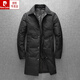 皮爾卡丹國際品牌高檔聯(lián)名男裝男士時(shí)尚潮流商務(wù)休閑青年中長(cháng)款保暖羽絨服 黑色 2XL
