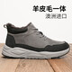 可牧麗羊冬季真皮保暖男鞋防滑加厚東北大棉鞋防寒防滑羊皮毛一體雪地靴男 灰色 42