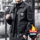 夏冰妮飛行員夾克男潮牌外套新款秋冬季男士騎行機車(chē)服皮衣刺繡男皮夾克 黑色（加厚款） 4XL
