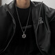 QMXD歐美六芒星項鏈男潮 韓版個(gè)性男士吊墜學(xué)生項鏈潮男長(cháng)款毛衣鏈