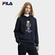 FILA 斐樂官方女子連帽衛(wèi)衣舒適休閑小熊針織長袖上衣 傳奇藍-NV 165/84A/M
