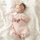 乖奇熊新生嬰兒連體衣夾絲棉秋冬季保暖可愛(ài)哈衣女寶寶和尚服52碼 安娜粉/小蘑菇 59cm