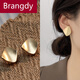 Brangdy 銀復(fù)古港風(fēng)耳環(huán)女氣質(zhì)耳釘2022年潮歐美耳飾冷淡耳墜 【925純銀針】一對