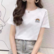 芮菡純棉短袖t恤時尚精梳白色情侶裝半袖男女同款寬松潮流重磅上衣 白色彩虹 L 【110-140斤】