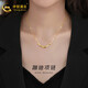 中國(guó)黃金（CHINA GOLD）黃金項(xiàng)鏈女足金套鏈小方糖蹦迪鎖骨鏈時(shí)尚送女友老婆情人生日禮物 蹦迪項(xiàng)鏈（約3g）+玫瑰禮盒