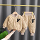 左別嬰兒羽絨服0-6個(gè)月冬裝棉衣套裝加厚男0-1歲半2兩件套衣服秋冬季 卡其色（棉衣套裝） 100cm